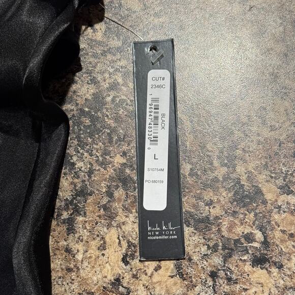 NWT Nicole Miller Top Y2K Minimalist Edgy Rock 90s Night Out Club Black Large - Picture 4 of 7